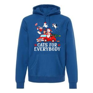 Cats For Everybody Christmas Cat Funny Xmas Santa Gift Premium Hoodie