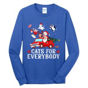 Cats For Everybody Christmas Cat Funny Xmas Santa Gift Tall Long Sleeve T-Shirt