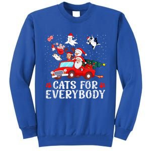 Cats For Everybody Christmas Cat Funny Xmas Santa Gift Tall Sweatshirt