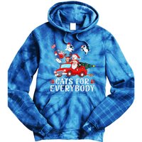 Cats For Everybody Christmas Cat Funny Xmas Santa Gift Tie Dye Hoodie