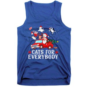 Cats For Everybody Christmas Cat Funny Xmas Santa Gift Tank Top