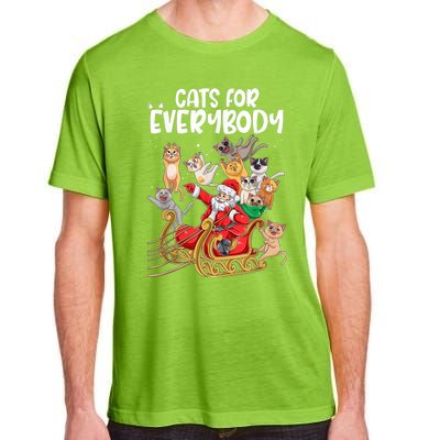 Cats For Everybody Santa Cute Kitty Funny Christmas Cat Adult ChromaSoft Performance T-Shirt