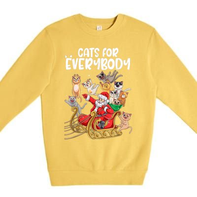 Cats For Everybody Santa Cute Kitty Funny Christmas Cat Premium Crewneck Sweatshirt