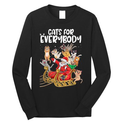 Cats For Everybody Santa Cute Kitty Funny Christmas Cat Long Sleeve Shirt