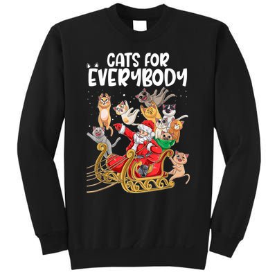 Cats For Everybody Santa Cute Kitty Funny Christmas Cat Sweatshirt