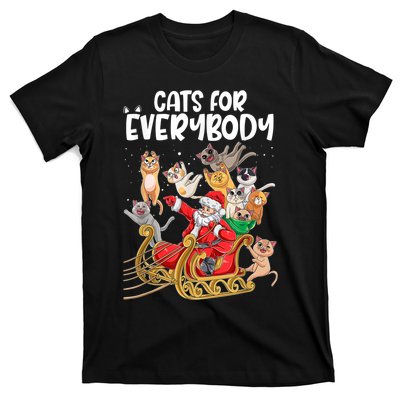 Cats For Everybody Santa Cute Kitty Funny Christmas Cat T-Shirt