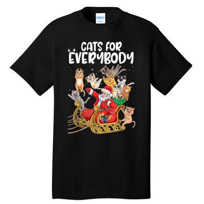 Cats For Everybody Santa Cute Kitty Funny Christmas Cat Tall T-Shirt