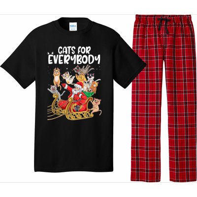 Cats For Everybody Santa Cute Kitty Funny Christmas Cat Pajama Set