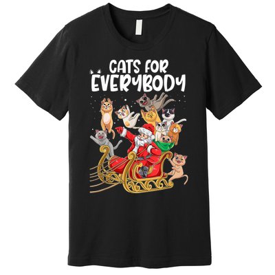 Cats For Everybody Santa Cute Kitty Funny Christmas Cat Premium T-Shirt