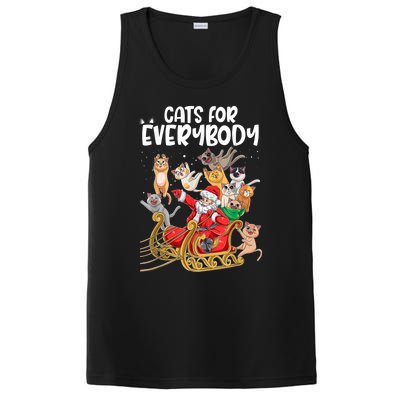 Cats For Everybody Santa Cute Kitty Funny Christmas Cat PosiCharge Competitor Tank