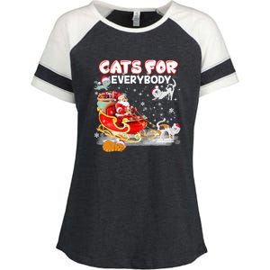 Cats For Everybody Cat Christmas Ugly Christmas Meaningful Gift Enza Ladies Jersey Colorblock Tee