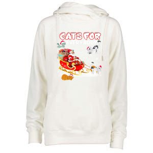 Cats For Everybody Cat Christmas Ugly Christmas Meaningful Gift Womens Funnel Neck Pullover Hood