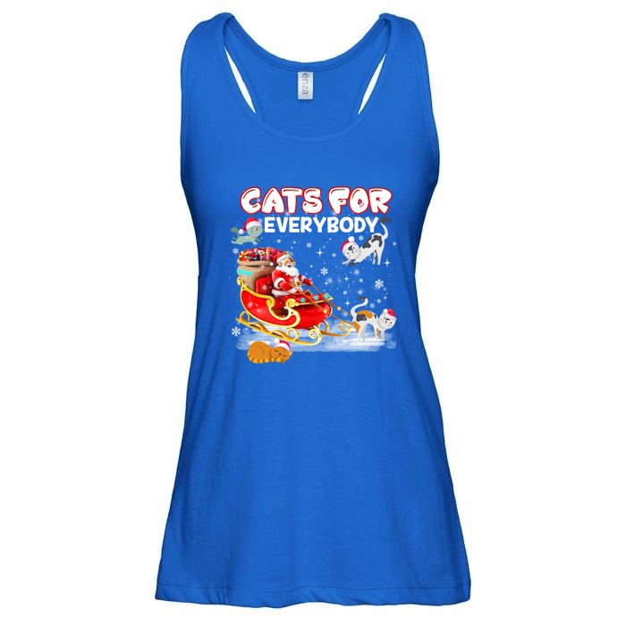 Cats For Everybody Cat Christmas Ugly Christmas Meaningful Gift Ladies Essential Flowy Tank