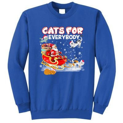 Cats For Everybody Cat Christmas Ugly Christmas Meaningful Gift Tall Sweatshirt