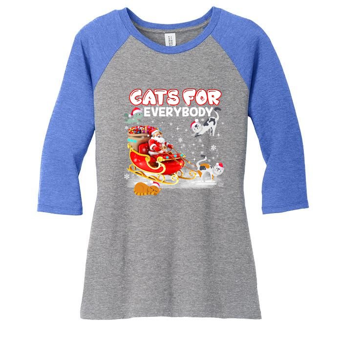 Cats For Everybody Cat Christmas Ugly Christmas Meaningful Gift Women's Tri-Blend 3/4-Sleeve Raglan Shirt