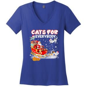 Cats For Everybody Cat Christmas Ugly Christmas Meaningful Gift Women's V-Neck T-Shirt