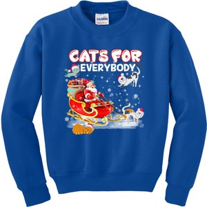 Cats For Everybody Cat Christmas Ugly Christmas Meaningful Gift Kids Sweatshirt