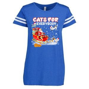 Cats For Everybody Cat Christmas Ugly Christmas Meaningful Gift Enza Ladies Jersey Football T-Shirt