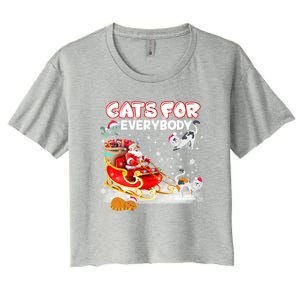 Cats For Everybody Cat Christmas Ugly Christmas Meaningful Gift Women's Crop Top Tee