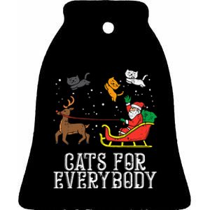 Cats For Everybody Christmas Cat Funny Xmas Ceramic Bell Ornament