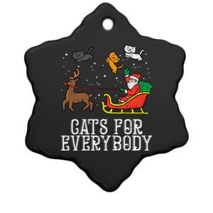 Cats For Everybody Christmas Cat Funny Xmas Ceramic Star Ornament