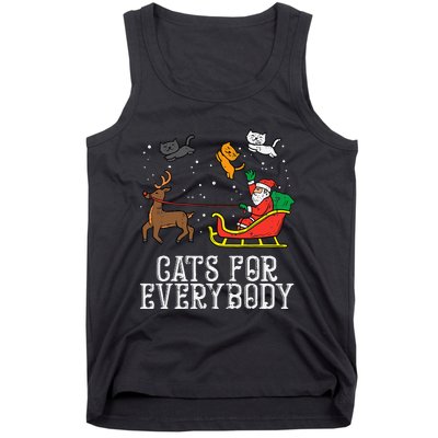 Cats For Everybody Christmas Cat Funny Xmas Tank Top