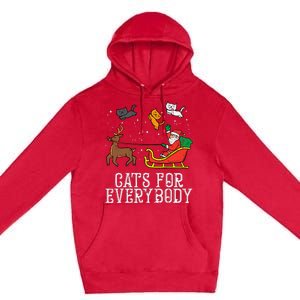 Cats For Everybody Christmas Cat Funny Xmas Premium Pullover Hoodie