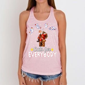 Cats For Everybody Christmas Cat Funny Family Matching Funny Gift Women's Knotted Racerback Tank