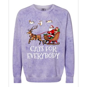 Cats For Everybody Christmas Cat Funny Xmas Santa Gift Colorblast Crewneck Sweatshirt