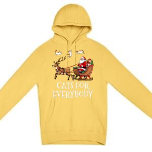 Cats For Everybody Christmas Cat Funny Xmas Santa Gift Premium Pullover Hoodie