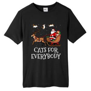 Cats For Everybody Christmas Cat Funny Xmas Santa Gift Tall Fusion ChromaSoft Performance T-Shirt