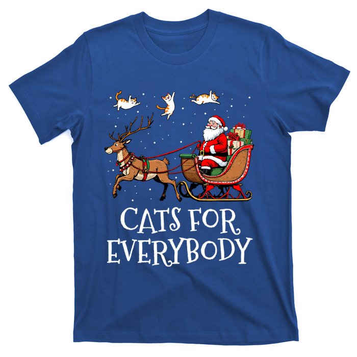 Cats For Everybody Christmas Cat Funny Xmas Santa Gift T-Shirt