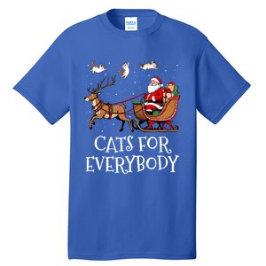 Cats For Everybody Christmas Cat Funny Xmas Santa Gift Tall T-Shirt