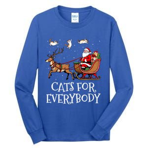 Cats For Everybody Christmas Cat Funny Xmas Santa Gift Tall Long Sleeve T-Shirt