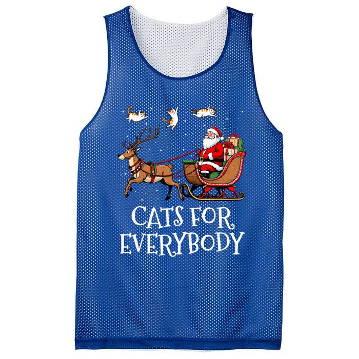 Cats For Everybody Christmas Cat Funny Xmas Santa Gift Mesh Reversible Basketball Jersey Tank