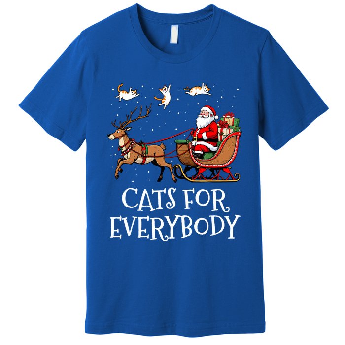 Cats For Everybody Christmas Cat Funny Xmas Santa Gift Premium T-Shirt