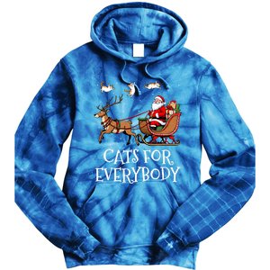 Cats For Everybody Christmas Cat Funny Xmas Santa Gift Tie Dye Hoodie