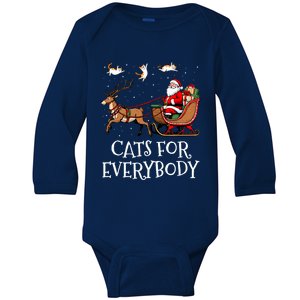 Cats For Everybody Christmas Cat Funny Xmas Santa Gift Baby Long Sleeve Bodysuit