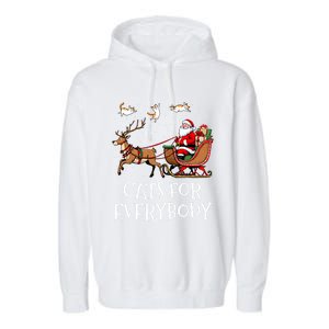 Cats For Everybody Christmas Cat Funny Xmas Santa Gift Garment-Dyed Fleece Hoodie