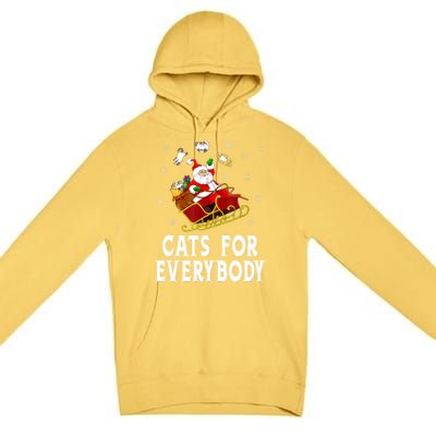 Cats For Everybody Christmas Cat Funny Xmas Women Santa Premium Pullover Hoodie