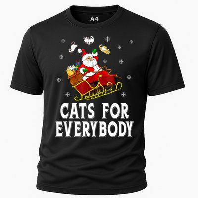 Cats For Everybody Christmas Cat Funny Xmas Women Santa Cooling Performance Crew T-Shirt