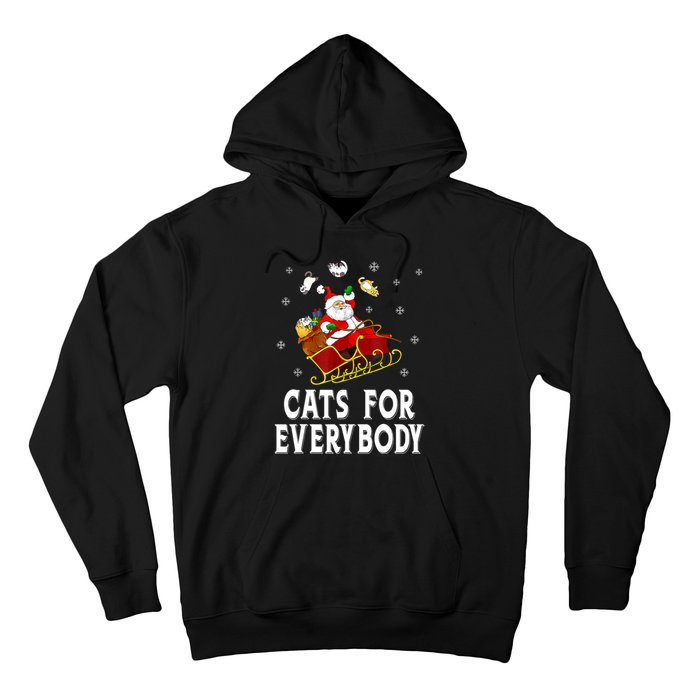 Cats For Everybody Christmas Cat Funny Xmas Women Santa Hoodie