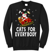 Cats For Everybody Christmas Cat Funny Xmas Women Santa Sweatshirt