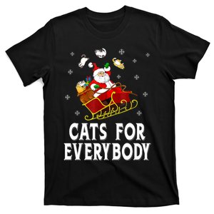 Cats For Everybody Christmas Cat Funny Xmas Women Santa T-Shirt