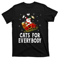 Cats For Everybody Christmas Cat Funny Xmas Women Santa T-Shirt