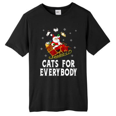 Cats For Everybody Christmas Cat Funny Xmas Women Santa Tall Fusion ChromaSoft Performance T-Shirt