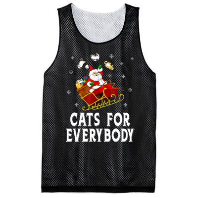 Cats For Everybody Christmas Cat Funny Xmas Women Santa Mesh Reversible Basketball Jersey Tank