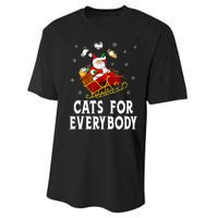 Cats For Everybody Christmas Cat Funny Xmas Women Santa Performance Sprint T-Shirt