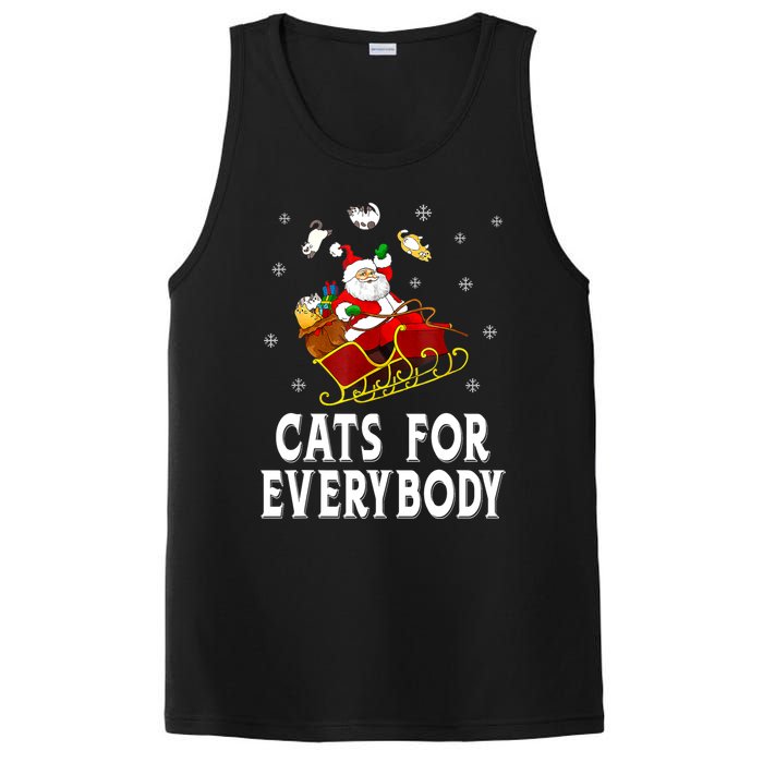 Cats For Everybody Christmas Cat Funny Xmas Women Santa PosiCharge Competitor Tank