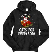 Cats For Everybody Christmas Cat Funny Xmas Women Santa Tie Dye Hoodie